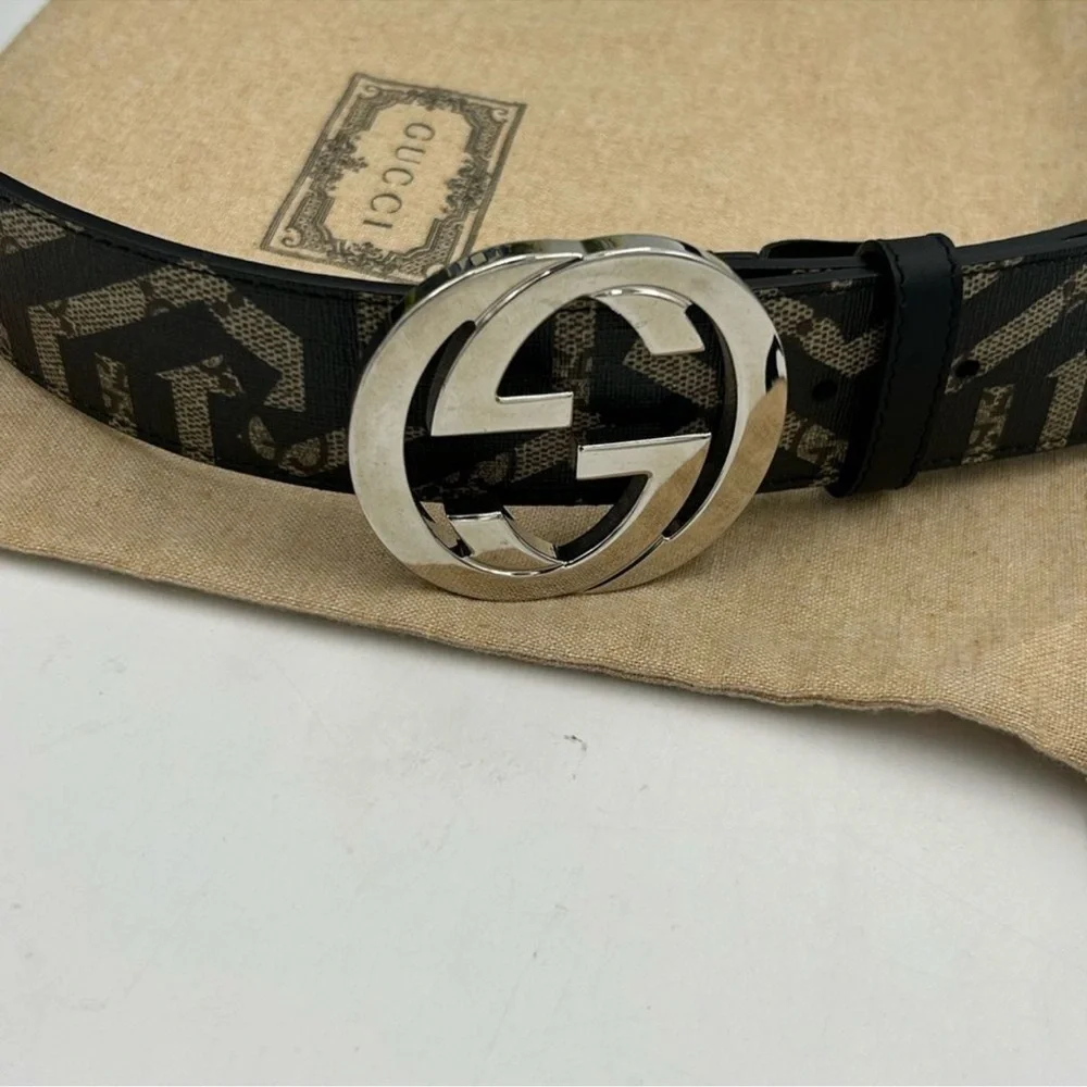 Men’s Gucci supreme GG, leather belt, size 110 cm/44 in made in Italy - Picture 5 of 6